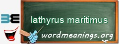 WordMeaning blackboard for lathyrus maritimus
